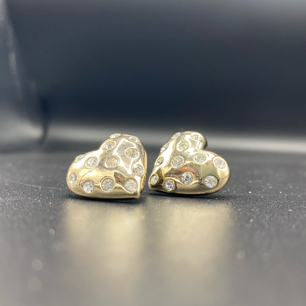 J. Crew Gold Heart Stud Earrings